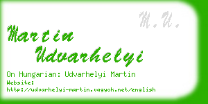 martin udvarhelyi business card